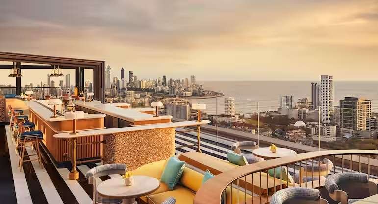 rooftop pre-wedding shoot at Aer Lounge Mumbai